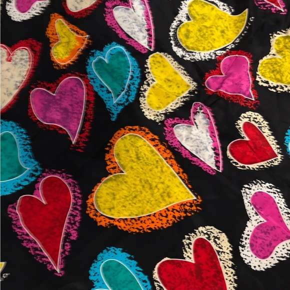 Silk Scarf Vintage Hearts 1980s - Picture 5 of 9